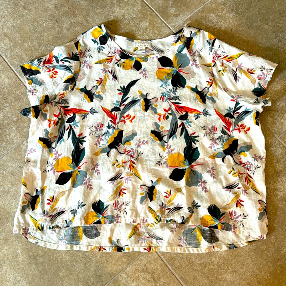 Women’s 100% Linen Cynthia Rowley shirt size 3X